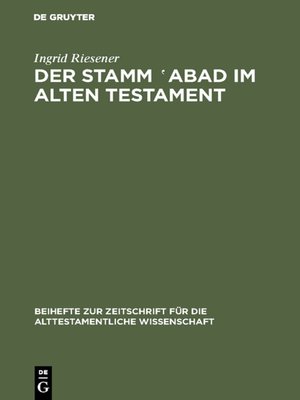 cover image of Der Stamm ‛abad im Alten Testament